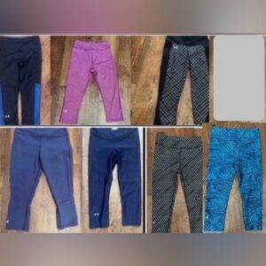 Under Armour crop compression leggings 7 pairs Sz small